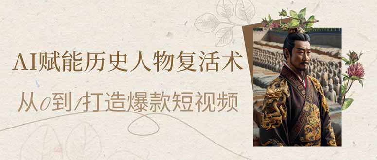 （14311期）AI赋能历史人物复活术：从0到1打造爆款短视频-青年云网创—高质量项目商城