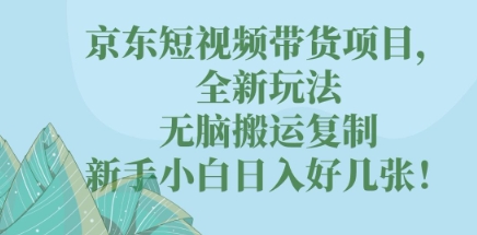 京东短视频带货项目，全新玩法，无脑搬运复制，新手小白日入好几张!-青年云网创—高质量项目商城